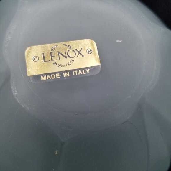 Vintage Lenox Bowl Frosted Green Tulip Petal Dish 3.75" New - Picture 4 of 4